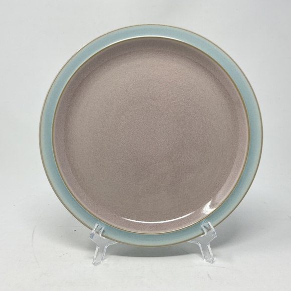 Denby Duets (retired) Stoneware Taupe & Blue Side Salad Luncheon Plate - Picture 1 of 4